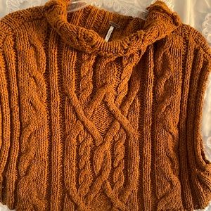 Free People Cropped Copper Sweater Vest | Size XS | Cowl neck